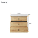 SIMI MS-04 - Komoda 3S Biała/Hikora Naturalna