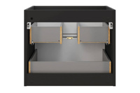 Zestaw Szafka z Podwójną Umywalką Meblową 120 cm i 2 Półsłupki oraz 2 Lustra i Sedes Talia Casella Czarny Mat