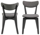 Actona Krzesło Tapicerowane Roxby Kauczuk Szare Czarne