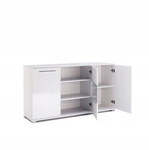 Family FM-163-WB - Komoda Duża 3-drzwiowa Biały Mat Biały Połysk