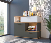 Twenty TWEK01 - Komoda 1D2S Dąb Honey Castello/Biała/Szara