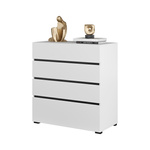 Cross S - Komoda 4 Szuflady Biały Czarny Onyks Mat