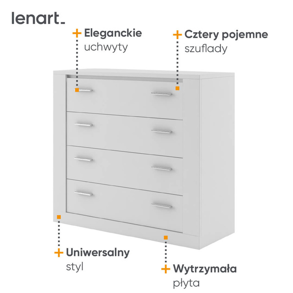 IDEA ID-10 - Komoda 4S Biała