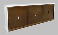 Avola AV2293-96 Komoda 244 cm biała drewno akacji przeszklone drzwi