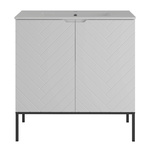 ASPEN-08 - Szafka z Umywalką 2D 80cm Biały Mat Zestaw-3 Czarny Stelaż