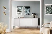 TREND TR-04 - Komoda 4-drzwiowa Z Oświetleniem Szara/Czarna