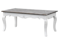 Rimini White 027 Ława prowansalska biała z przecieranym brązowym blatem drewno/mdf