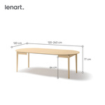 PLOT PT-04 - Stół Rozkładany 120-240 cm Dąb Jasny