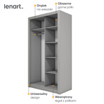 IDEA ID-18 - Szafa Przesuwna 2-drzwiowa Szara