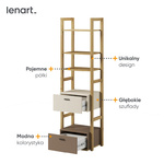 LENNY LY-03 - Regał 2S Dąb Artisan/Beż/Truflowy