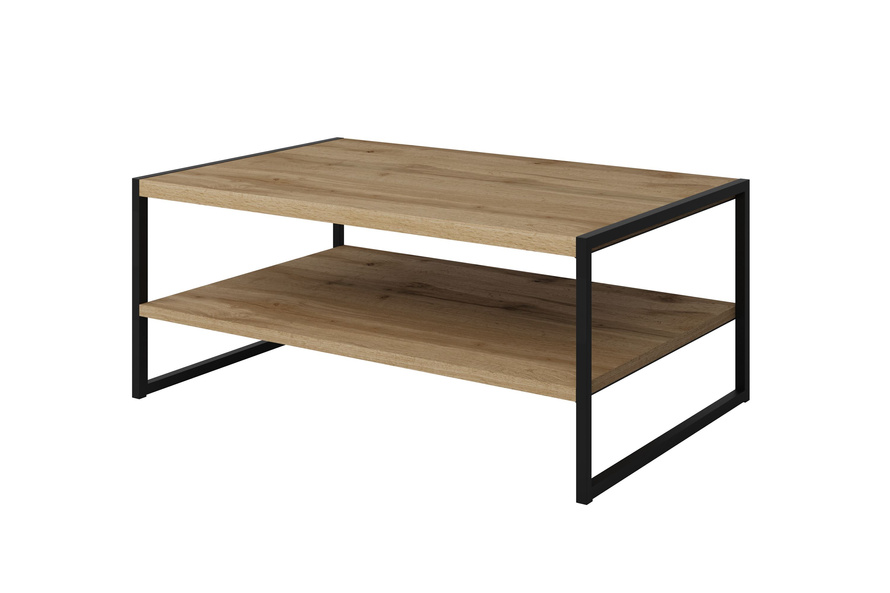 Eko - Stolik Kawowy Prostokątny Dąb Wotan Czarny Metal