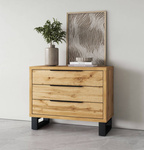 Halle S – Komoda 3 Szuflady Dąb Wotan Czarny Mat