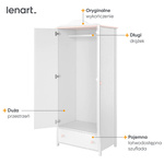 LUNA LN-01 - Szafa 2-drzwiowa Biała/Różowa