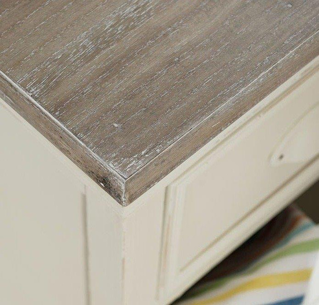 Rimini 023 Komoda 3S prowansalska kremowa beżowy blat drewno/mdf