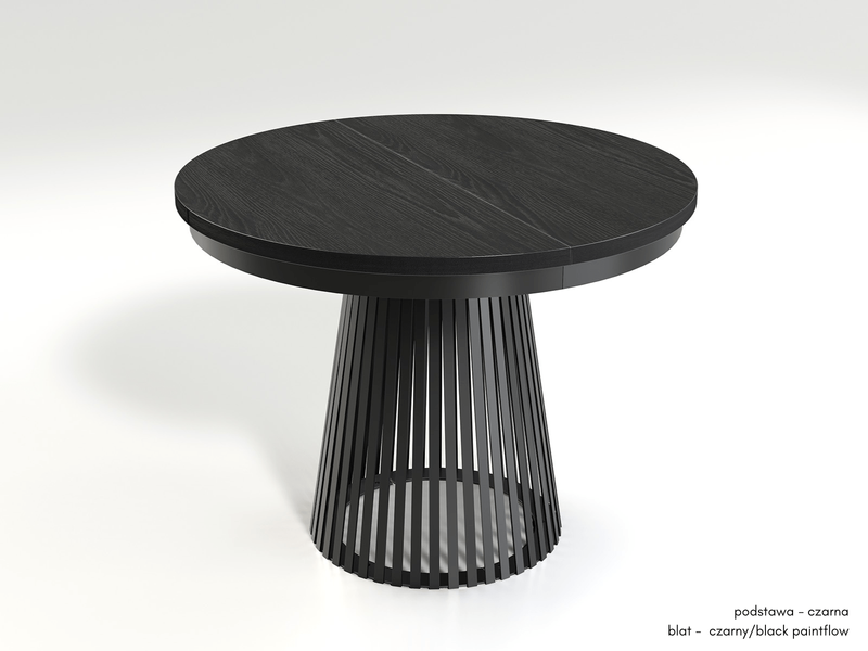 GARDA - Stół Okrągły Rozkładany Czarny Painflow Czarny