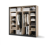 ENNA EN-01 - Szafa 2-drzwiowa z Oświetleniem LED Beżowy Mat Czarny Mat