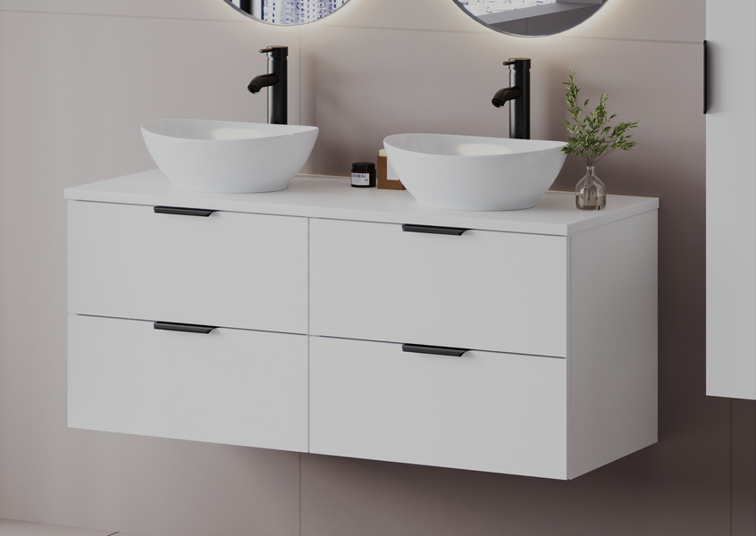 PILE-02 Szafka Pod Umywalkę 2S 60 cm Biały Mat