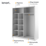 ARTI AR-08 - Szafa Przesuwna 2-drzwiowa Z Lustrami Biała