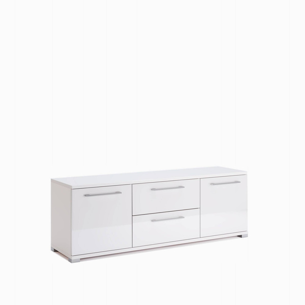 Family FM-150-WB - Komoda RTV 2D2S Biały Mat Biały Połysk