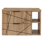 WOOD-02 - Szafka pod Umywalkę z Blatem i Regałem 2S 80cm Dąb Wotan Zestaw-4