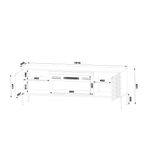 ASPEN-02 - Komoda RTV 2D z Kominkiem Elektrycznym Kaszmir Złoty Stelaż