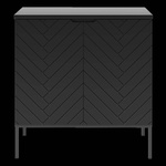 ASPEN-08 - Szafka pod Umywalkę z Blatem 2D 80cm Czarny Mat Zestaw-1 Czarny Stelaż