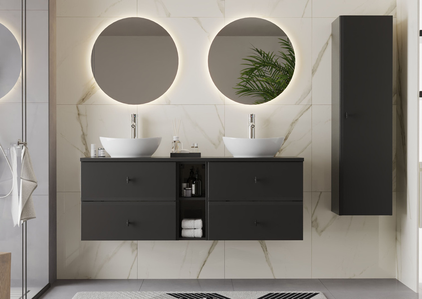 RAY-03 - Słupek Wysoki 1-drzwiowy Czarny Mat