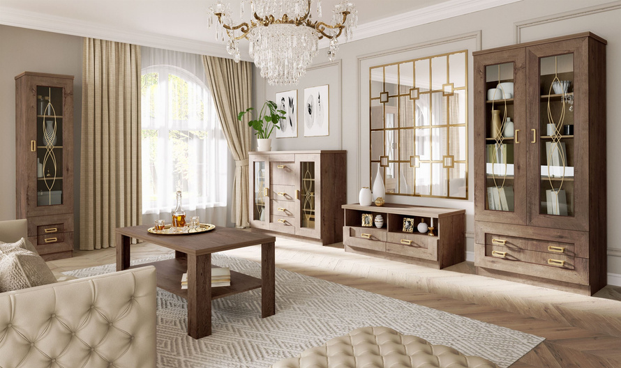 TADEUSZ-9 - Szafa 1D1S Dąb Lefkas Opcja z Drążkiem