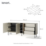 EPIRO EP-05 - Komoda 2D3S1W z Oświetleniem Kaszmir Dąb Ciemny