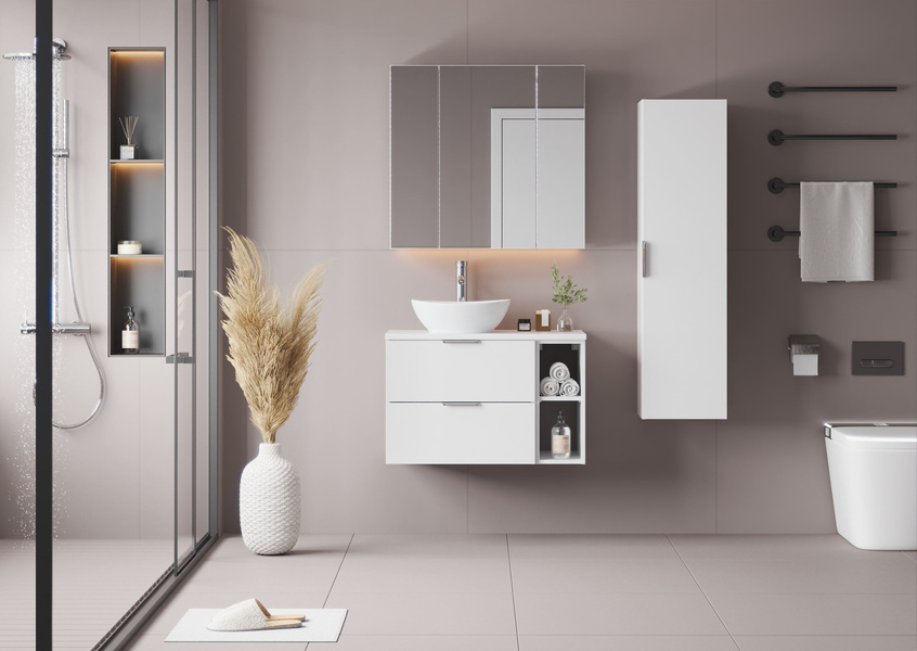 PILE-03 - Słupek Wysoki 1-drzwiowy Biały Mat