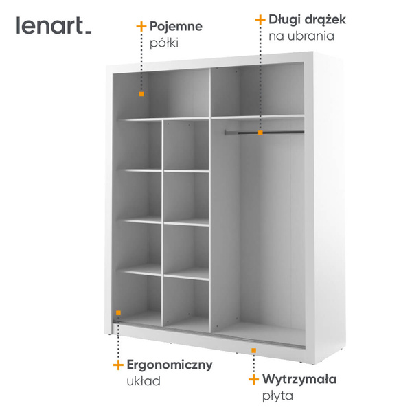 ARTI AR-08 - Szafa Przesuwna 2-drzwiowa Z Lustrami Biała