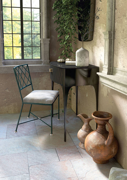 Oristo Szafka Z NÓŻKAMI z blatem w czarnym połysku 82 cm 1S LOUIS czarna połysk