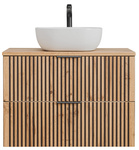 Szafka 80 cm Xilo Black Wotan z umywalką SMILE