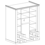 ANTICA-183 - Szafa z Lustrem Drzwi Przesuwne 4 Szuflady Kraft Złoty
