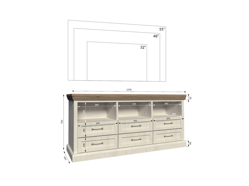 ROYAL RS - Szafka RTV Sosna Nordycka/Dąb Dziki