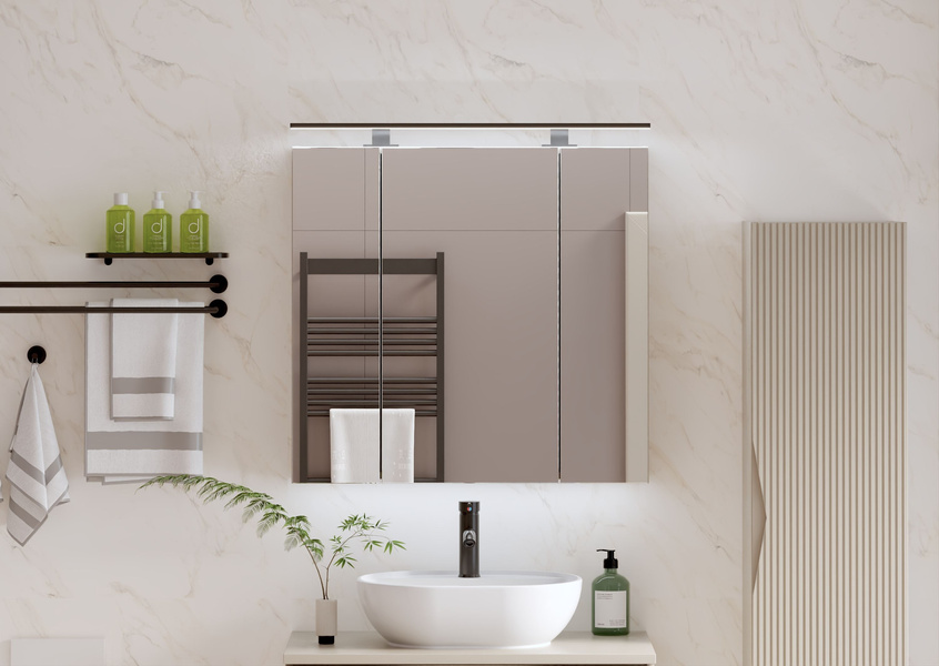 ALA - Lampa LED Nad Szafkę 80 cm Czarny IP44 230V