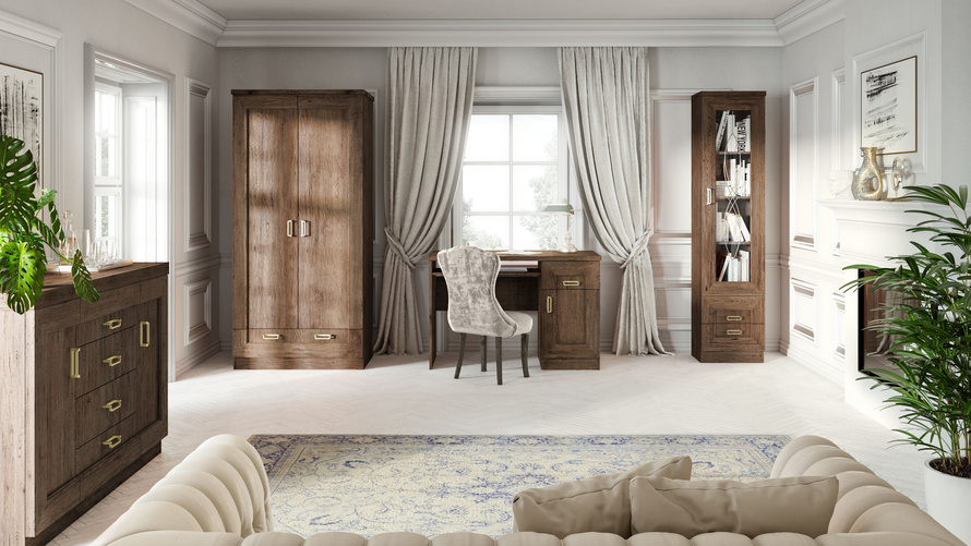 TADEUSZ-9 - Szafa 1D1S Dąb Lefkas Opcja z Półkami