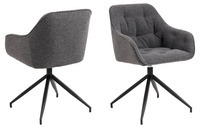 Actona Krzesło Z Podłokietnikiem Brooke Antracyt