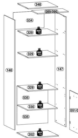 Szafka Kuchenna Dolna Zabudowa Piekarnika i Mikrofalówki D60PM P/L Langen Beige