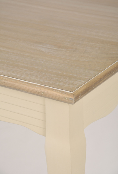 Pesaro 026 Stół 160 x 80 zdobiony prowansalski kremowy beżowy przecierany blat drewno/mdf