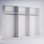 Luiza LZ-16-WB - Szafa 6-drzwiowa z Lustrem Biały Mat Biały Połysk z Nadrukiem