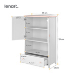 LUNA LN-11 - Komoda 2D1S Biała/Różowa