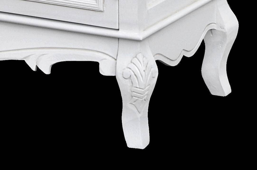 Rimini White 024 Komoda 5S prowansalska biała z przecieranym brązowym blatem drewno/mdf