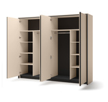 ENNA EN-06 - Szafa 4-drzwiowa z Oświetleniem LED Beżowy Mat Czarny Mat