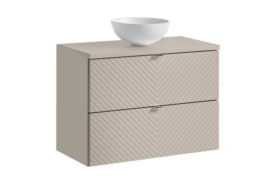 Zestaw Szafka z Umywalką i Blatem 2 Szuflady 80 cm Viva Cashmere