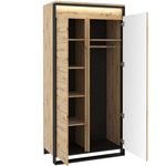 QUANT QA-01 - Szafa 2-drzwiowa Z Oświetleniem Dąb Artisan/Czarna