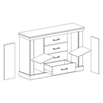 ANTICA-1 - Komoda 2D4S Kraft Złoty