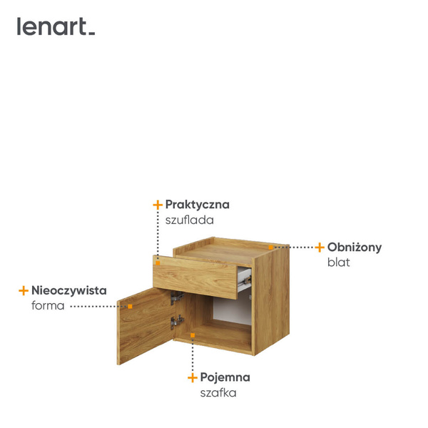 TEEN FLEX TF-18 - Stolik Nocny Hikora Naturalna