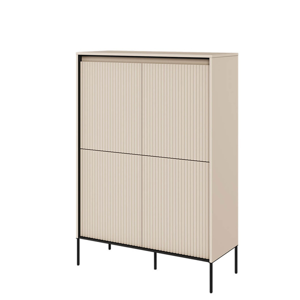 TREND TR-03 - Szafka 4-drzwiowa Z Oświetleniem Beż Piaskowy/Czarny