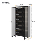 TREND TR-07 - Witryna 2-drzwiowa Z Oświetleniem Szara/Czarna